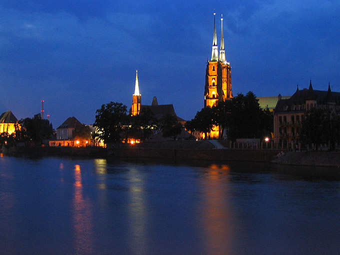 Wrocław - Ostrów Tumski nocą