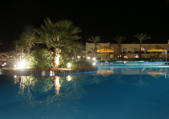 Pool by night in Egypt