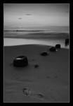 Baltic sea - footprints in the sand