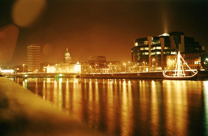 Liffey River by night