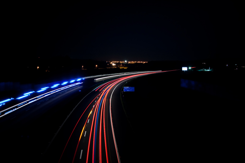 Highway at night