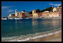 Zatoka ciszy w Sestri Levante , Liguria , Italia.