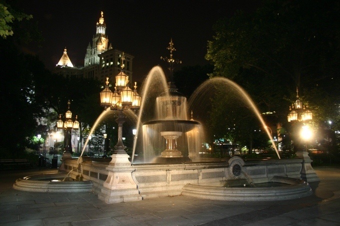 Fontanna w City Hall Park NYC