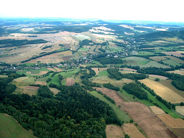 Widok z lotu ptaka (okolice Jeleniej Góry)