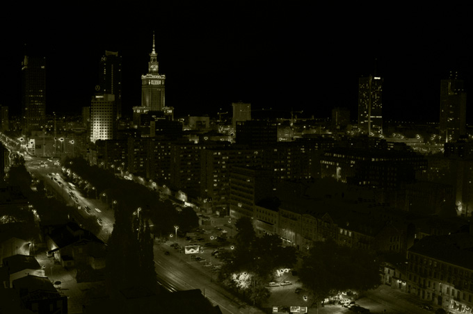 Warszawa nocą