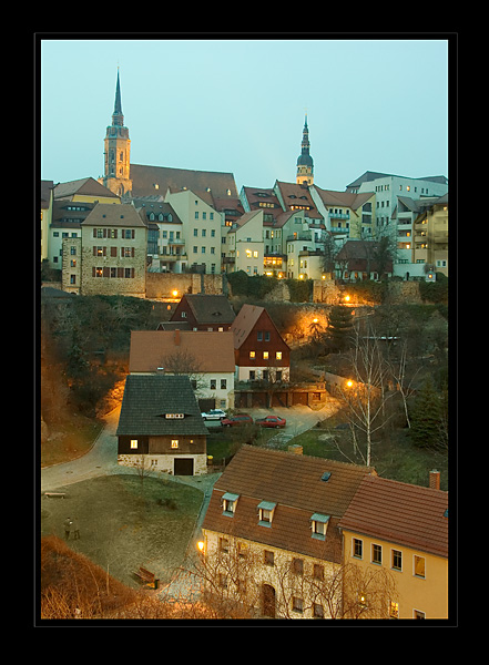 barwne Bautzen (Budziszyn) o szarej godzinie