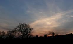 sunset over cementary