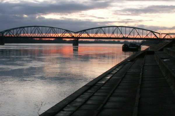 Sunset over Vistula river