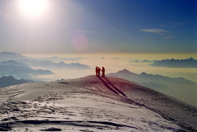 Ranek na szczycie Mont Blanc