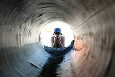 Man in the pipe