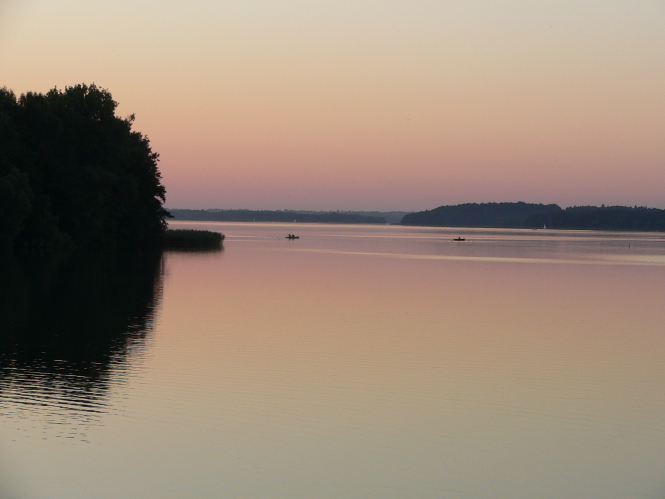 Fishing junks at the sunset