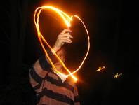 Heart by night and candel