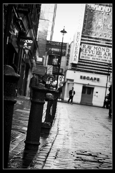 London in the rain