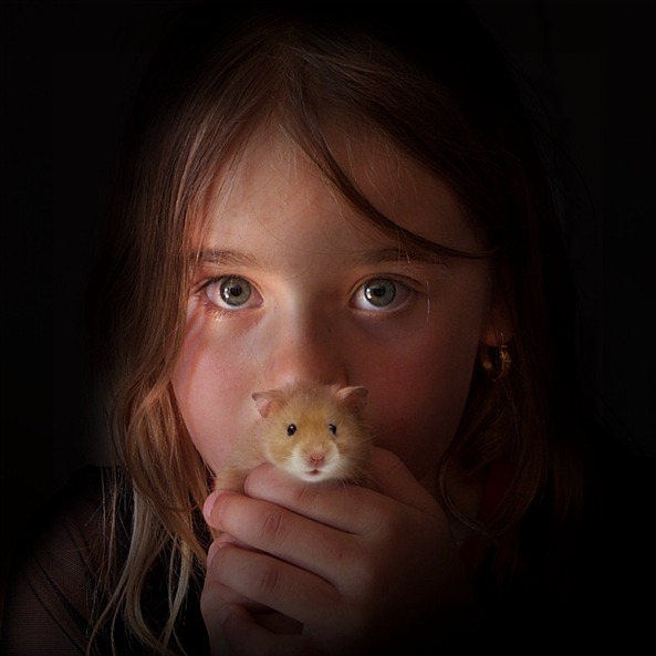 Girl with hamster