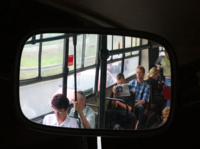 widziałam w autobusie