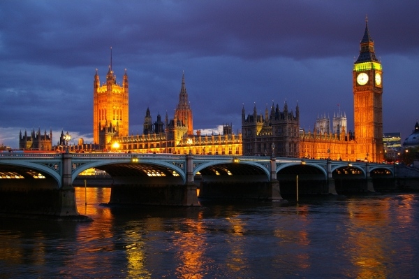 The Parliament at night