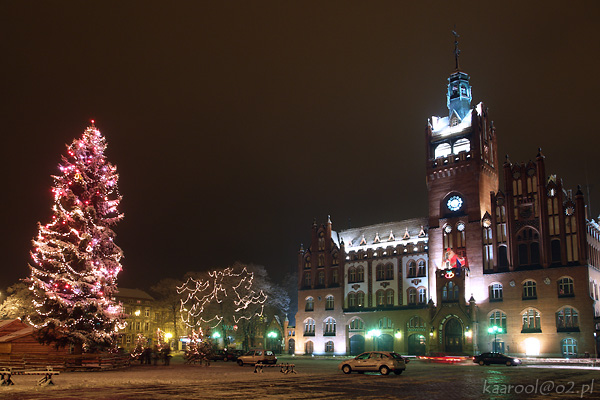 słupski Ratusz w klimacie świątecznym