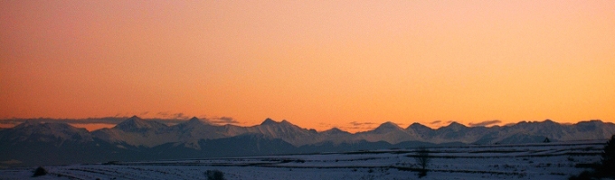 Wieczorny widok na tatry spod Babiej góry