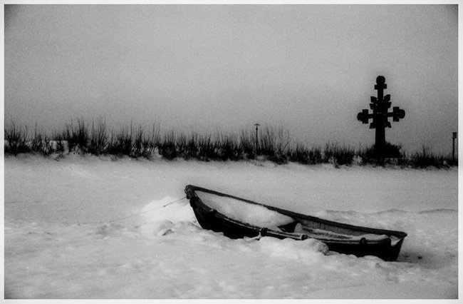 boat in the snow