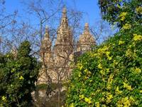 Barcelona.Pałac Montjuic zimą.