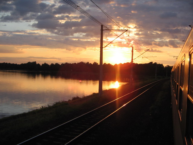 Zachód nad jeziorem Goczałkowickim