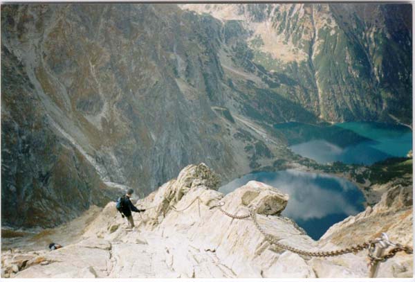 Rysy - widok na Czarny Staw i Morskie Oko