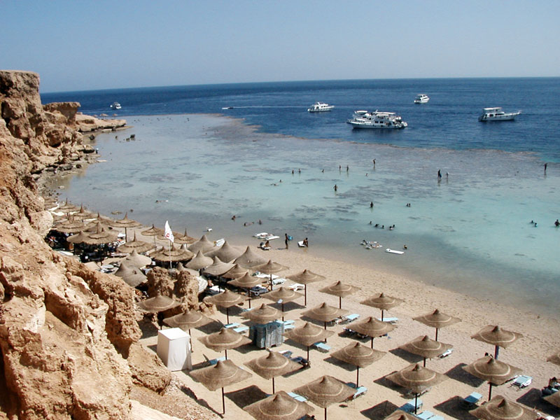 Widok na plaże i rafe w Egipcie - Synaj - Sharm el Sheikh