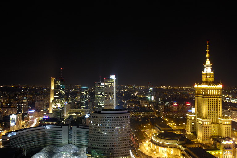 Warszawa nocą