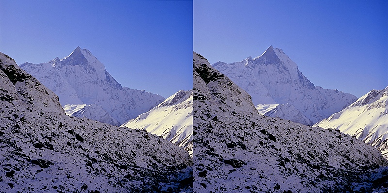 Machupucharre o poranku widok z Sanktuarium Annapurny