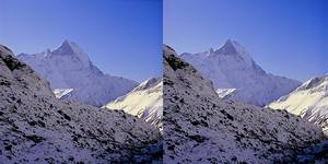 Machupucharre o poranku widok z Sanktuarium Annapurny