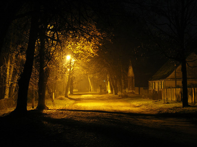 road by night