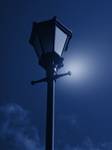 Navy blue lantern upon the moon