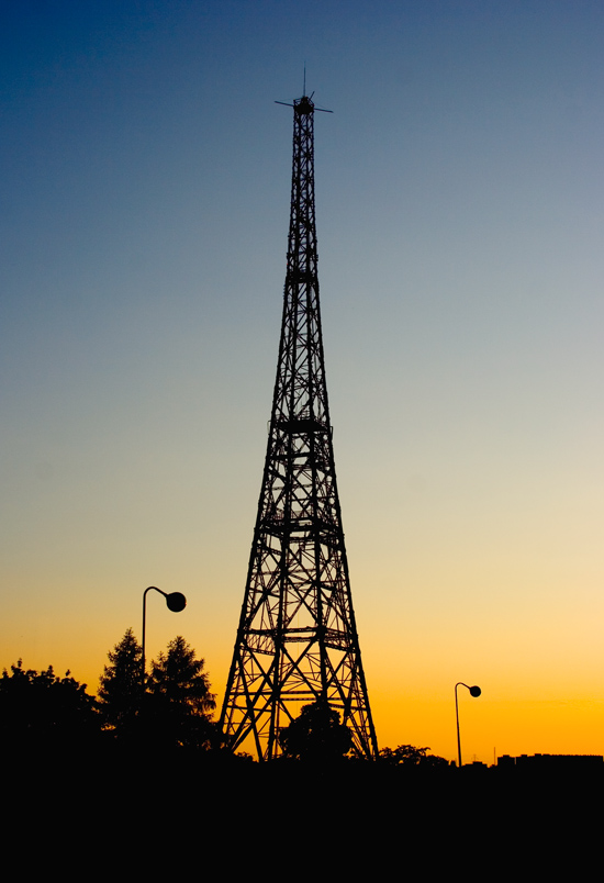 Tower at the sunset