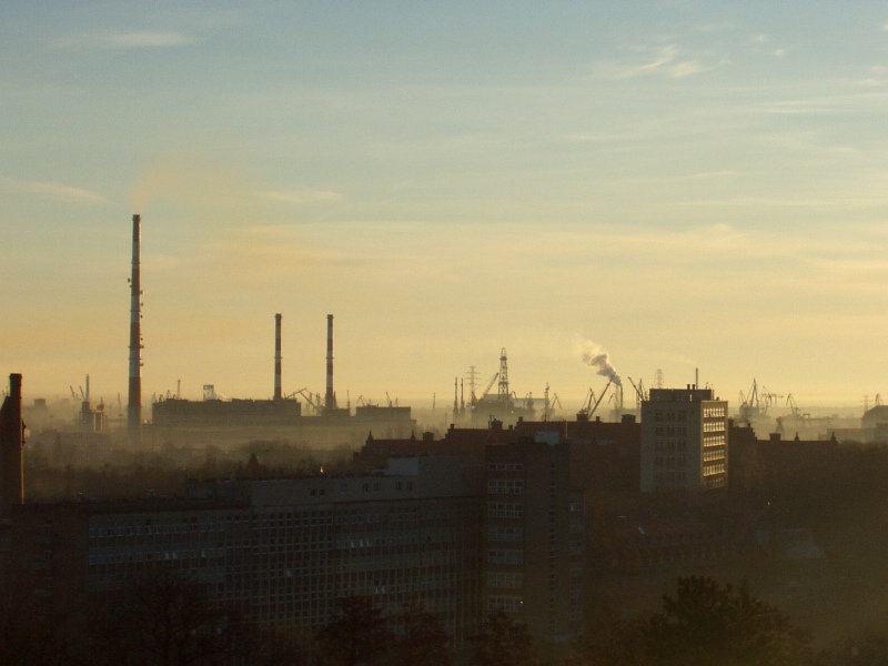 wschód słońca nad gdańskiem