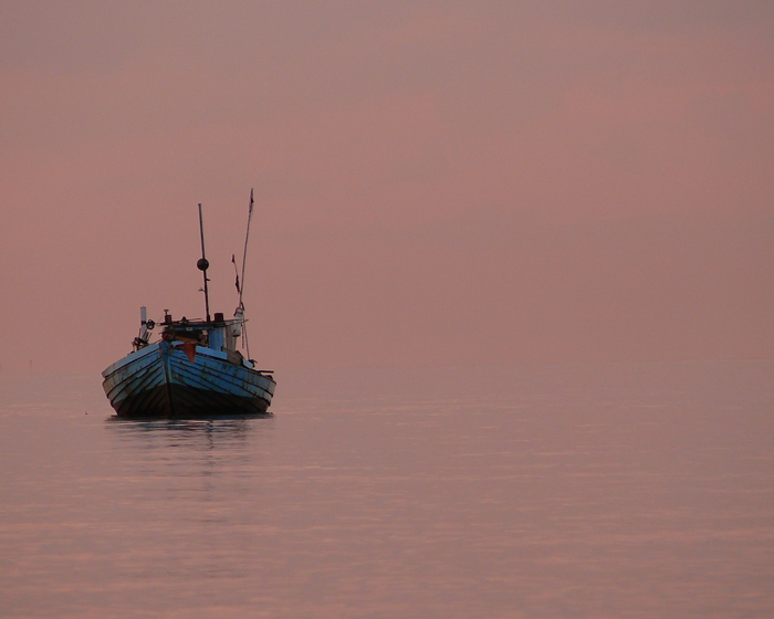 blue boat