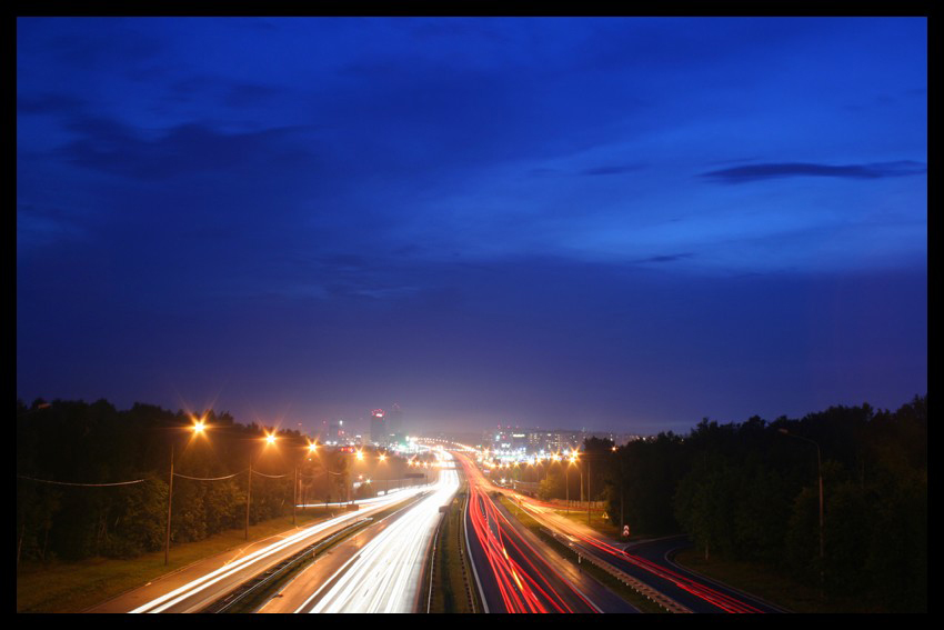 A4 by night, Highway to west....