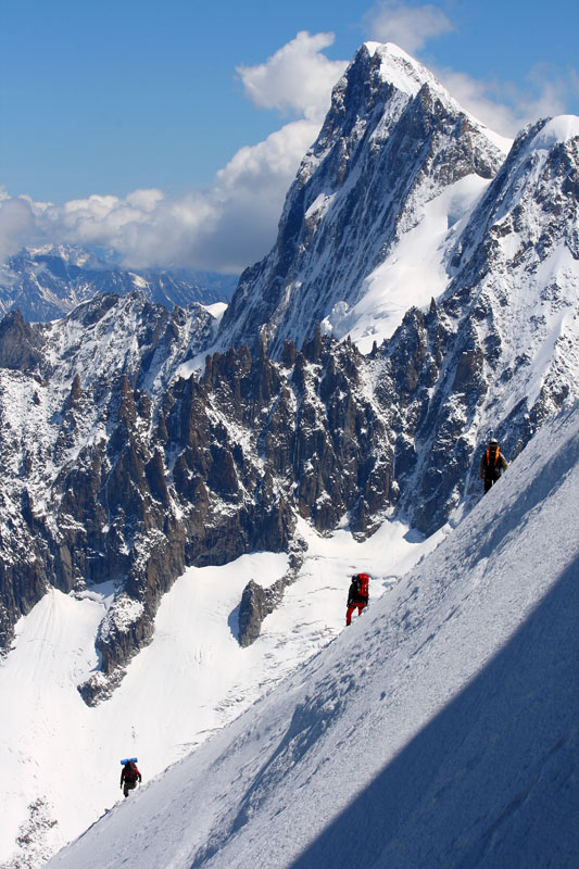 Zejście z Aiguille du Midi