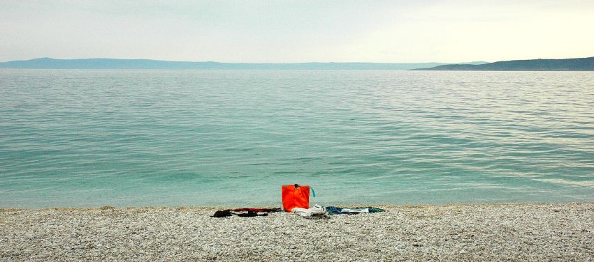 orange bag beach