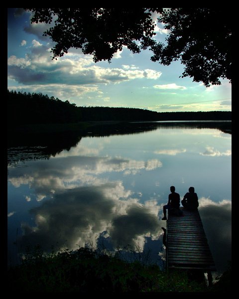 Mazury wieczorem. Lubię.