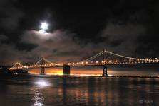 Moon over Bay Bridge