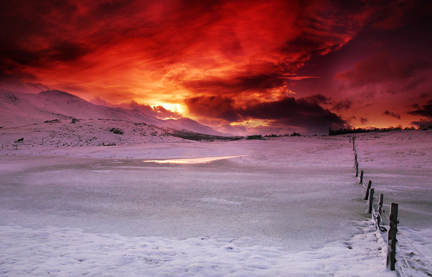 RED SKY ON ICELAND