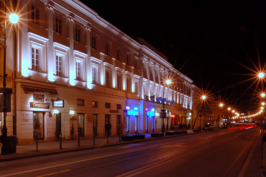 Warszawa nocą - Nowy Świat