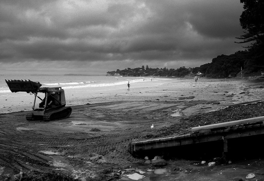 Takapuna po sztormie, Auckland NZ