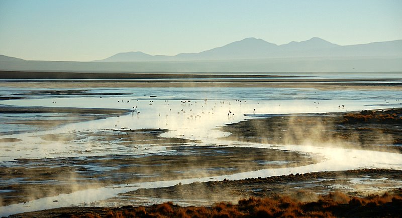 gorące źródła na Salar de Uyuni