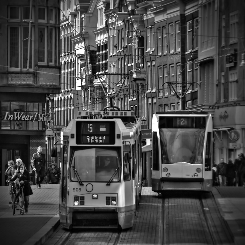 Tramwajowo w Amsterdamie