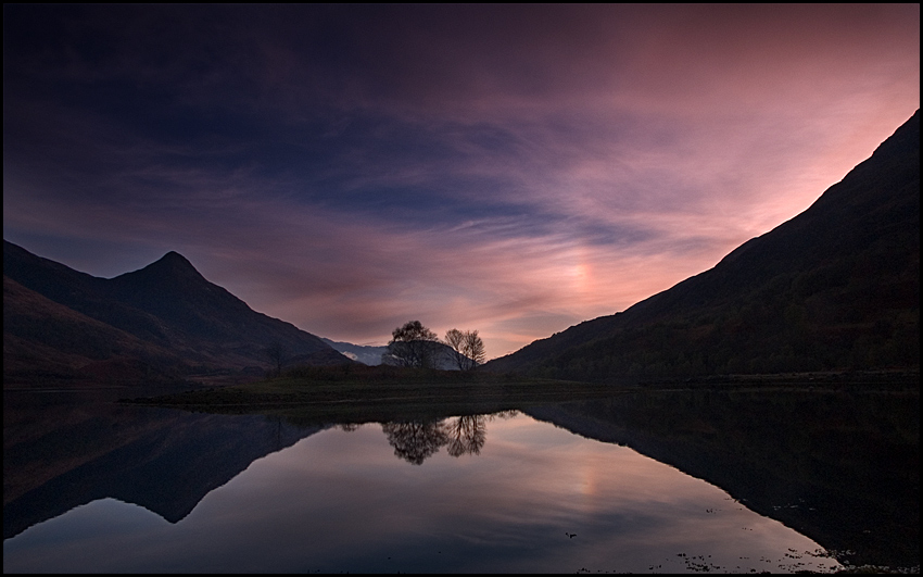 Glen Coe bardzo przedwieczorną porą