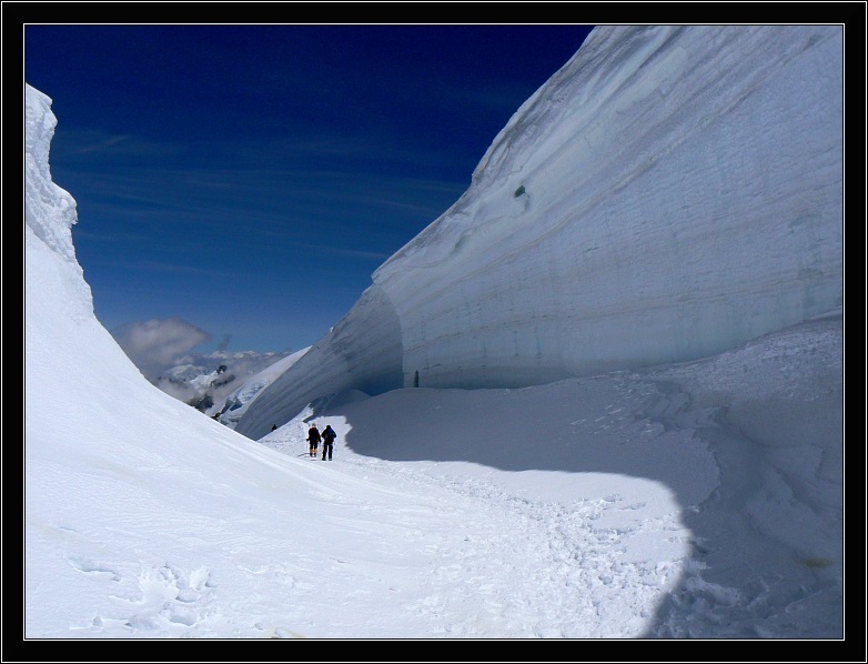 zejscie z drogi tre monte - seraki na m.blanc du tacul NW