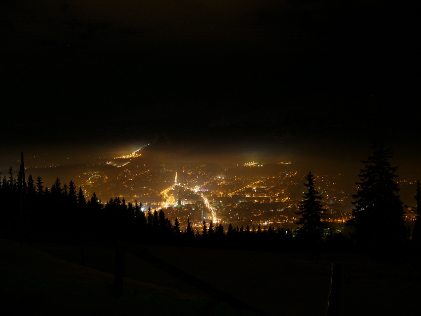 Zakopane nocą widok z gubałówki....2006...