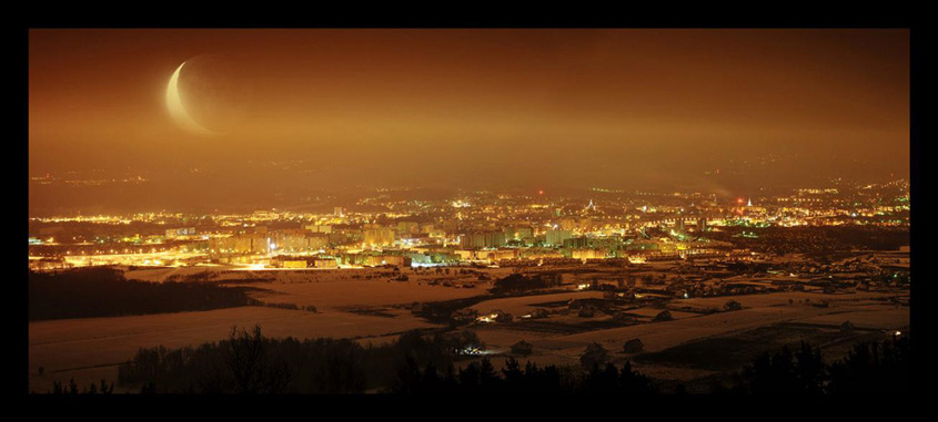 księżyc w panoramie