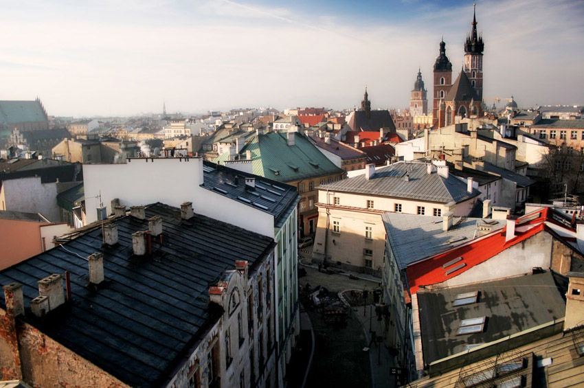 Kraków z dachu Akademii Muzycznej